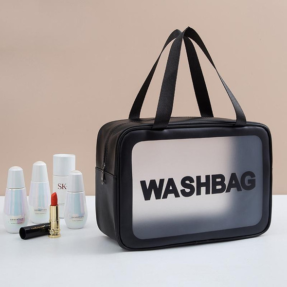 2 PCS Frosted Translucent Waterproof Storage Bag Cosmetic Bag Swimming Bag Wash Bag Black L