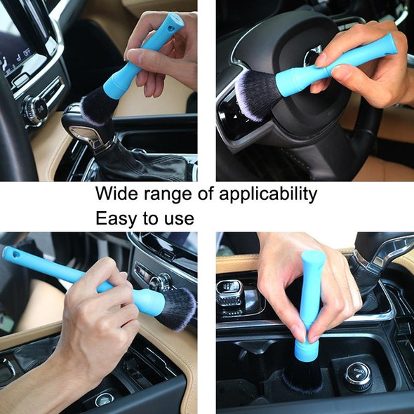 4 PCS Car Details Soft Bristle Interior Brush Crevice Cleaning Brush, Style: Short Blue Handle