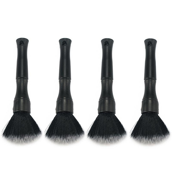 4 PCS Car Details Soft Bristle Interior Brush Crevice Cleaning Brush, Style: Short Black Handle