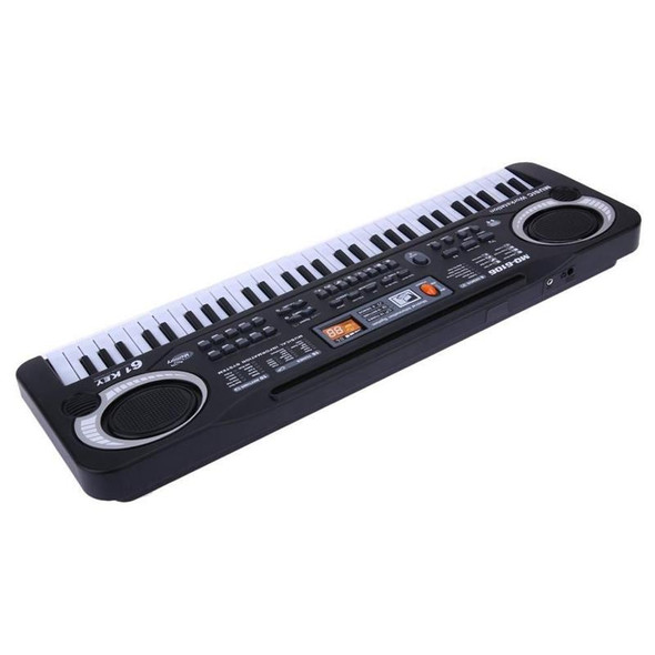 MQ-6106 61-key Multi-function Children Simulation Electronic Piano Children Intelligence Music Toys, EU Plug(Black)