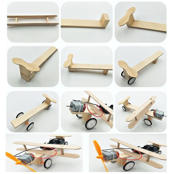 Children Technology Small Production DIY Electric Taxi Aircraft Model Handmade Materials Teaching Toys