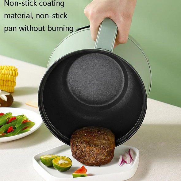 Multi-Function Electric-Cooker Mini Dormitory Student Cooking Rice Stir Frying Non-Stick Pot, 110V US Plug, Colour: Green Manual Single Pot(1.7L)