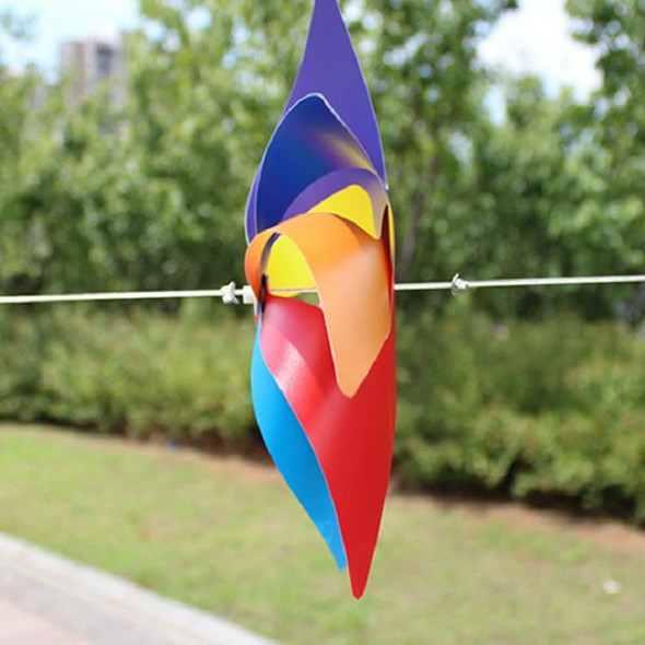 10 PCS Eight-leaf Colorful Plastic Windmill String Garden Outdoor Decoration Children Toys Diameter: 38 cm