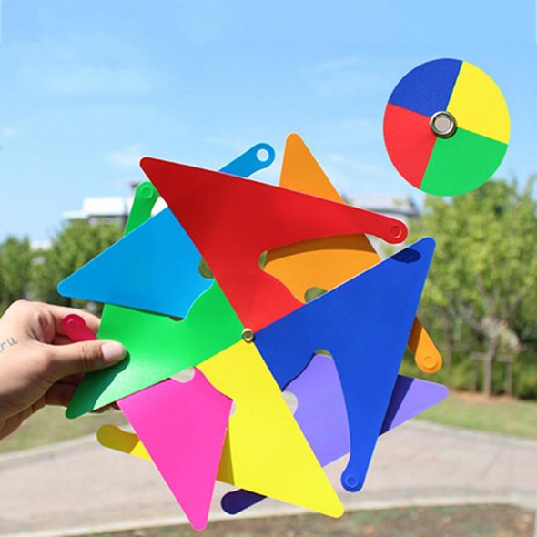 10 PCS Eight-leaf Colorful Plastic Windmill String Garden Outdoor Decoration Children Toys Diameter: 20 cm