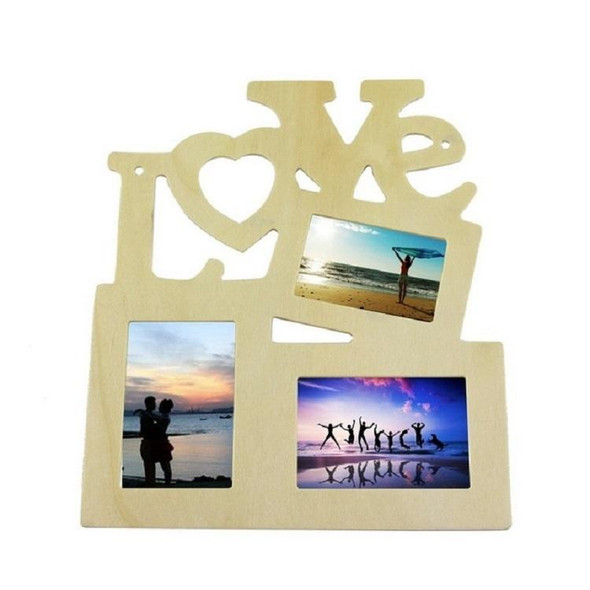 2 PCS Children Creative Crafts Handmade DIY Wooden Photo Frame