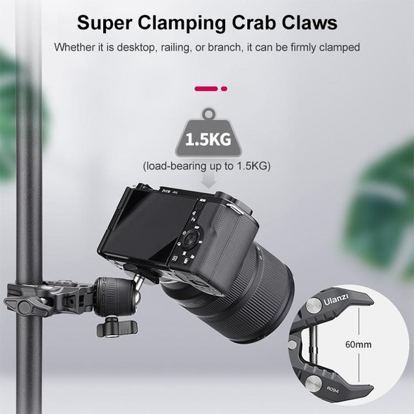 Ulanzi R099 Camera Super Clamp Magic Arm with 360 Degree Adjustable Mini Ball Head