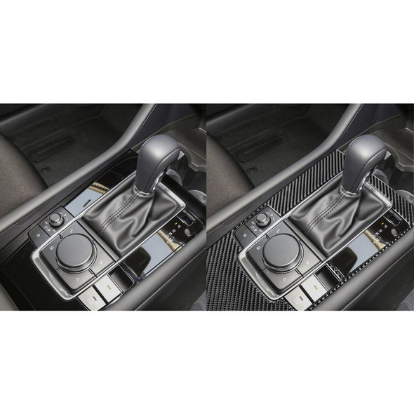 Car Carbon Fiber Central Control Gear Panel Decorative Sticker for Mazda 3 Axela 2020, Right Drive