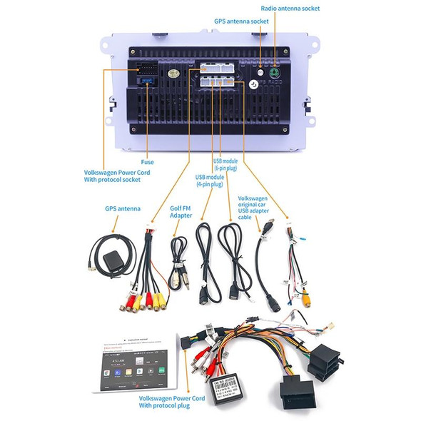 9093 Car HD 9 inch Radio Receiver MP5 Player for Volkswagen, Support FM & Bluetooth & TF Card & GPS & WiFi