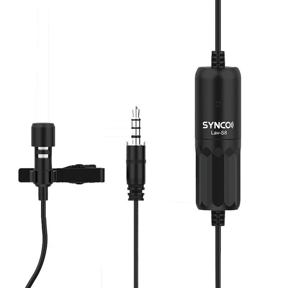 SYNCO S8 Lavalier Live Wired Microphone, Spec: Black + Type-C + 8 Pin