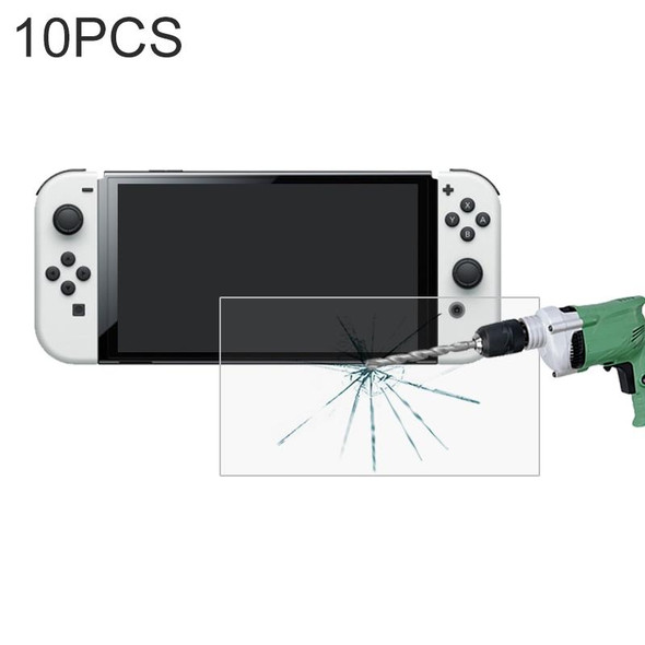 Nintendo Switch OLED 10 PCS 0.26mm 9H 2.5D Tempered Glass Film