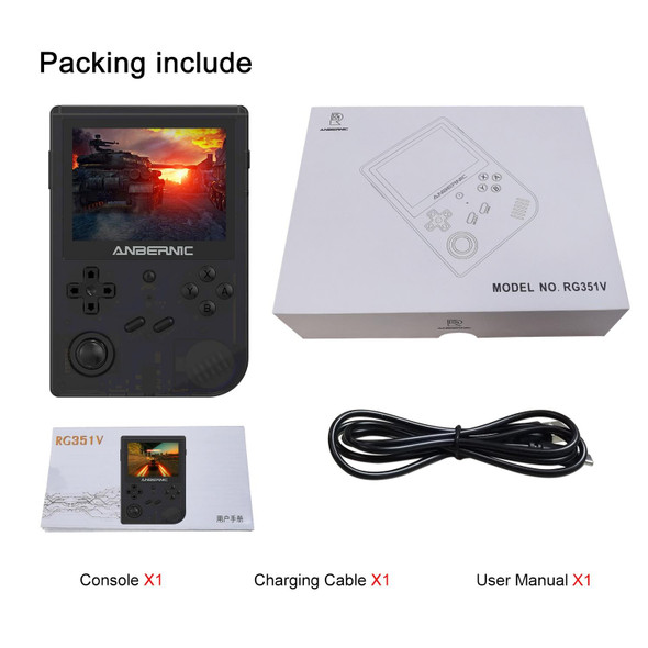 ANBERNIC RG351V 3.5 Inch Screen Linux OS Handheld Game Console (Gray) 16G+32GB