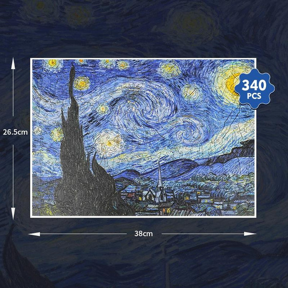 Irregular Wooden Puzzle Adult High Difficulty Creative Gift(The Starry Night)
