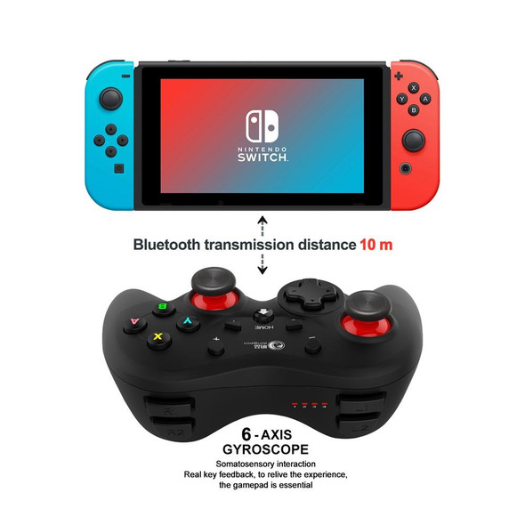 MingPin MB-S810 Wireless Bluetooth Six-Axis Gamepad - Nintendo Switch Pro(Red (Neutral))