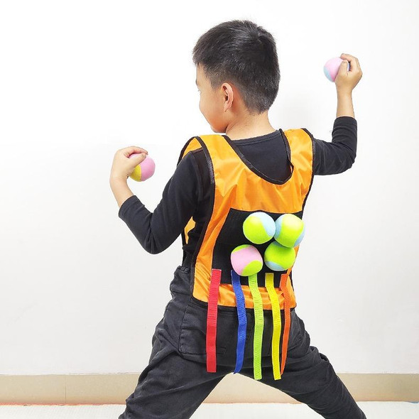 Children Dodgeball Vest - Parent-child Outdoor Games With 5 Balls, Specification: Large + 5 Tails (Green)