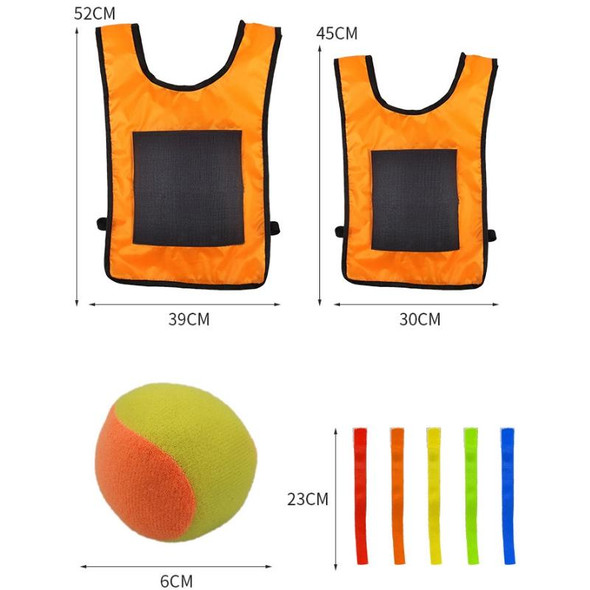 Children Dodgeball Vest - Parent-child Outdoor Games With 5 Balls, Specification: Large + 5 Tails (Red)