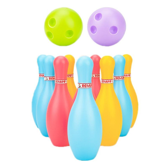 3 Sets Children Sports Recreation Plastic Bowling Toy Set, Size: 15cm