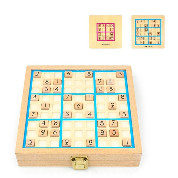 3 In1 Children Multifunctional Sudoku Board Game Puzzle Board Game(Blue)