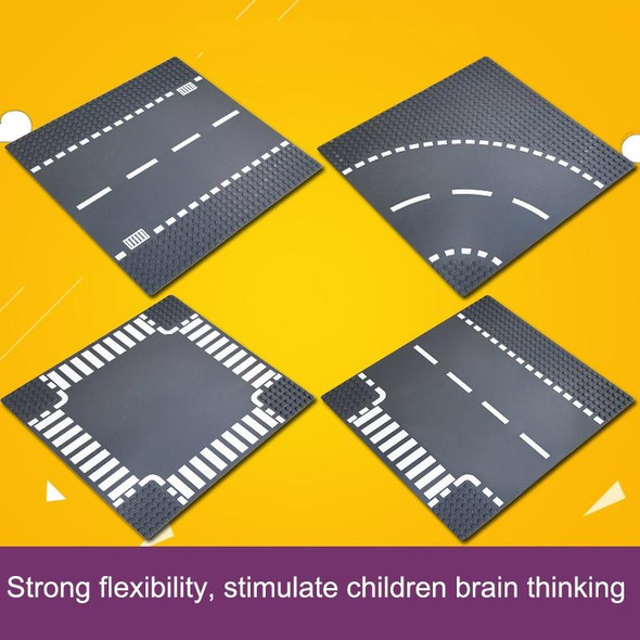 Children Urban Road Floor Plastic Multi-functional Splicing Building Block Toys, Style: T-junction
