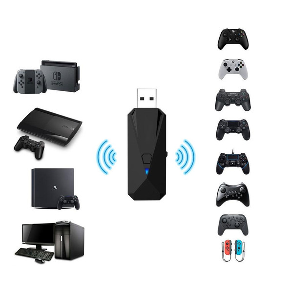 JYS-P4135 Wired + Wireless Bluetooth Gamepad Converter Adapter - PS4 / PS3 / Switch / PC
