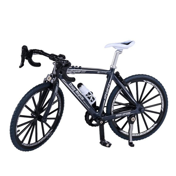 1:8 Scale Simulation Alloy Bicycle Model Mini Bicycle Toy Decoration(Race Bike-Black)