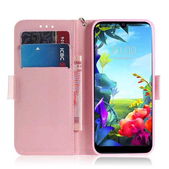 LG K40S 3D Formula Pattern Magnetic Attraction Horizontal Flip Leather Case with Lanyard, Support Holder & Card Slot & Wallet(Butterfly High Heels)