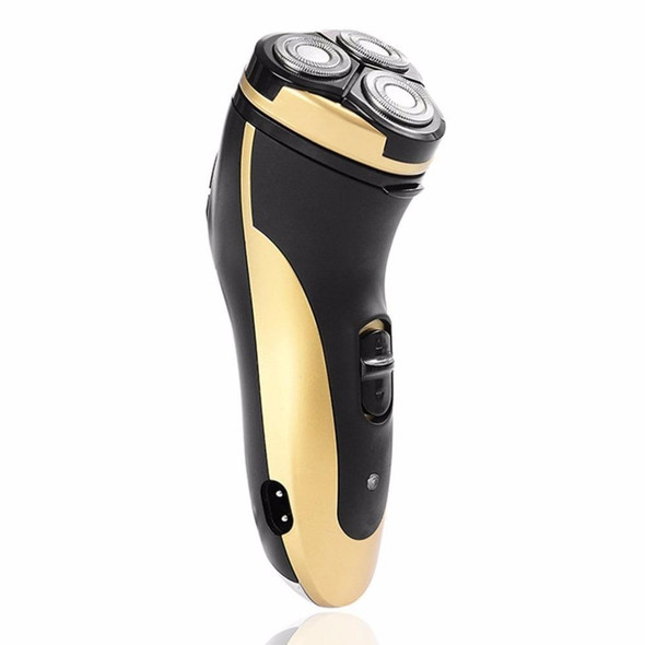 3 Blades Rotating Electric Shavers Men Rechargeable Razor with LED Lighting Function(Gold)