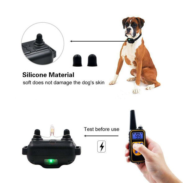 880-2 800 Yards Rechargeable Remote Control Collar Dog Training Device Anti Barking Device(Black+Orange)
