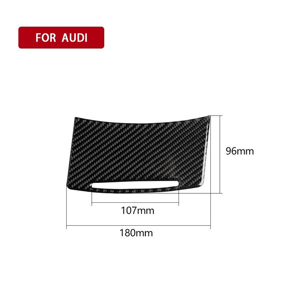 Car Carbon Fiber Storage Cover Decorative Sticker for Audi A6 2005-2011, Right Drive