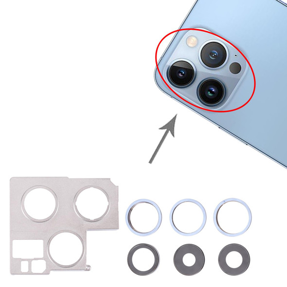 Camera Lens Cover With Retaining Bracket for iPhone 13 Pro Max (Sierra Blue)