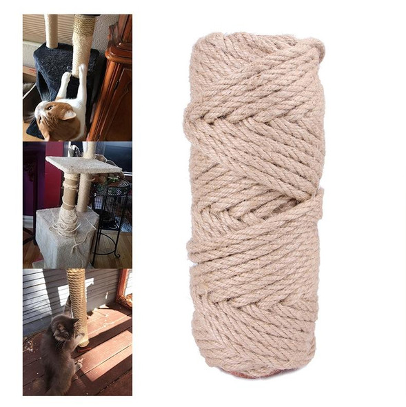 50m Pets Hemp Rope Cat Scratch Board Sword Rope Accessories Protect Cat Grip Toy Grabbing Materials(4mm)