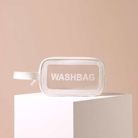 2 PCS Frosted Translucent Waterproof Storage Bag Cosmetic Bag Swimming Bag Wash Bag White S