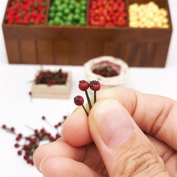 10 PCS 1:12 Fruit Simulation Hawthorn Kitchen Accessory Mini House Toy(Red)