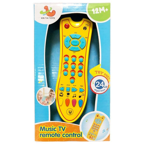 Simulated Music TV Remote Control Early Educational Toys Electric Learning Machine Baby Toy(Yellow)