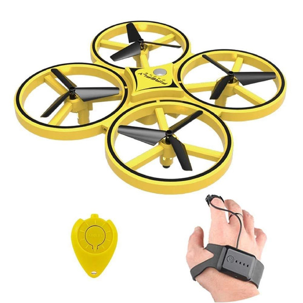 Smart Bracelet Gravity Sensing Aircraft Mini Drone(Yellow)