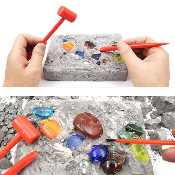 3 PCS Colorful Gemstone Archaeological Treasure Excavation Toy Creative DIY Puzzle Toy