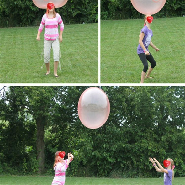 Bubble Ball TPR Blowing Balloon Racket Ball Toy, Size:Middle(Random Color)