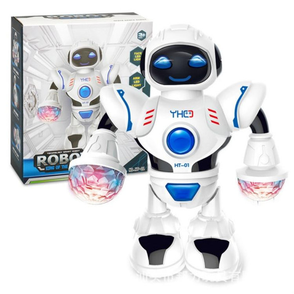 Electric Hyun Dance Robot LED Light Music Children Educational Toys(White)