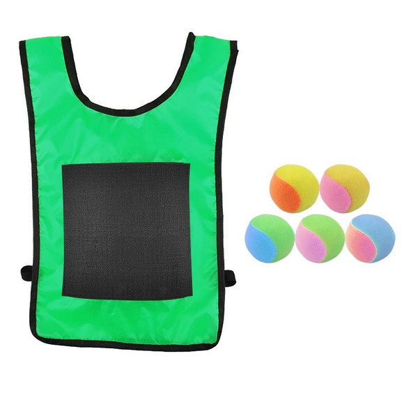 Children Dodgeball Vest - Parent-child Outdoor Games With 5 Balls, Specification: Large (Green)