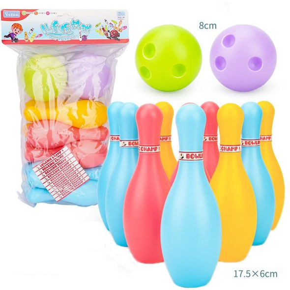 3 Sets Children Sports Recreation Plastic Bowling Toy Set, Size: 18cm