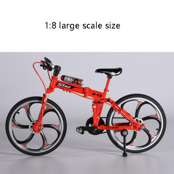 1:8 Scale Simulation Alloy Bicycle Model Mini Bicycle Toy Decoration(Mountain Bike-Blue)