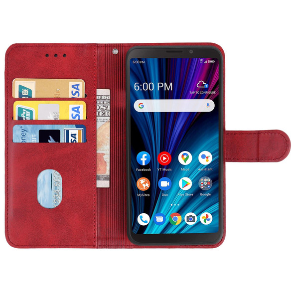 Leather Phone Case - TCL A3X(Red)