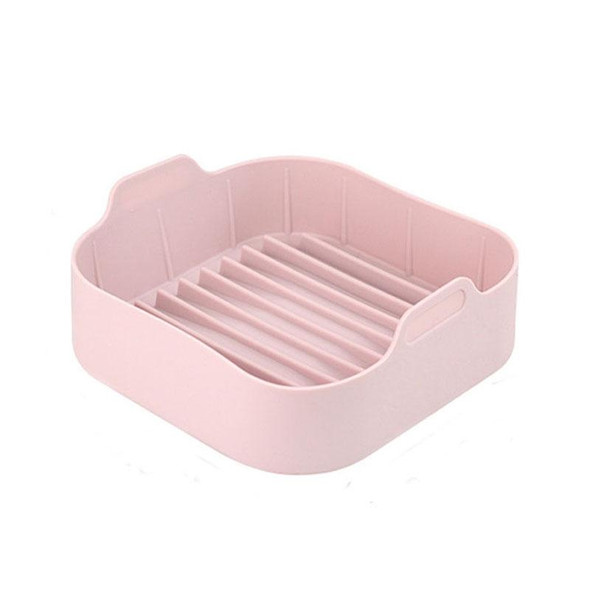 Air Fryer Silicone Grill Pan Accessories, Size: Square 20.5 cm(Pink)