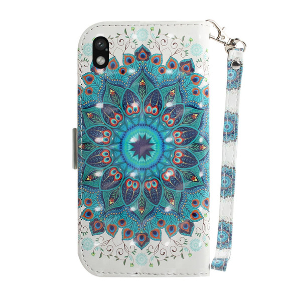 Sony Xperia Ace III 3D Colored Horizontal Flip Leather Phone Case(Peacock Wreath)