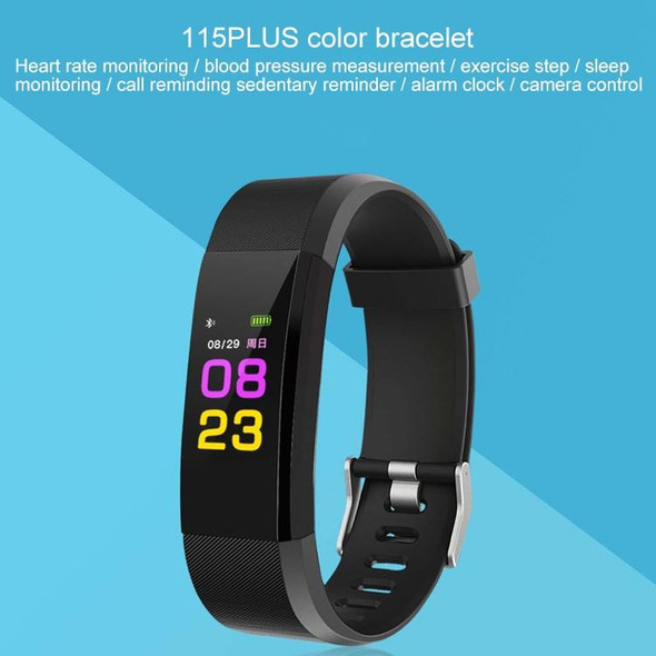 115Plus 0.96 inches OLED Color Screen Smart Bracelet,Support Call Reminder /Heart Rate Monitoring /Blood Pressure Monitoring /Sleep Monitoring /Sedentary Remind(Black)