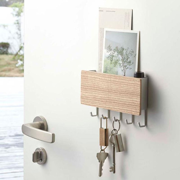 Punch-free Wall Key Hanger Multifunctional Hook Holder(White)