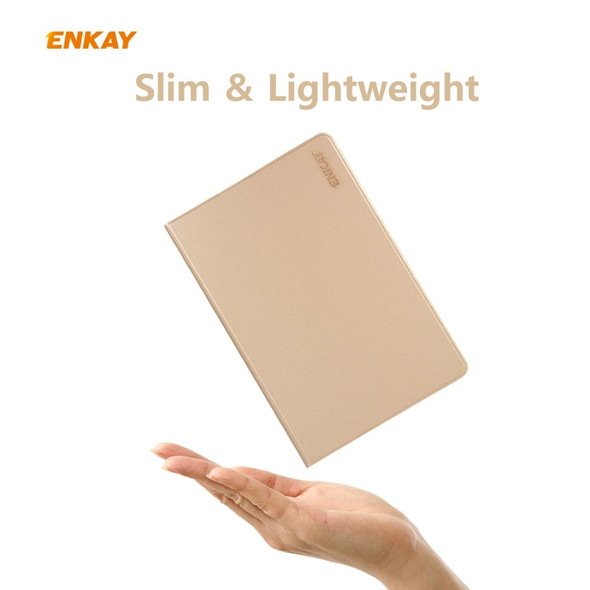 Samsung Galaxy Tab S6 Lite P610 / P615 / Tab S6 Lite 2022 / P613 / P619 ENKAY Elastic Leather Tablet Case with Holder(Cyan)