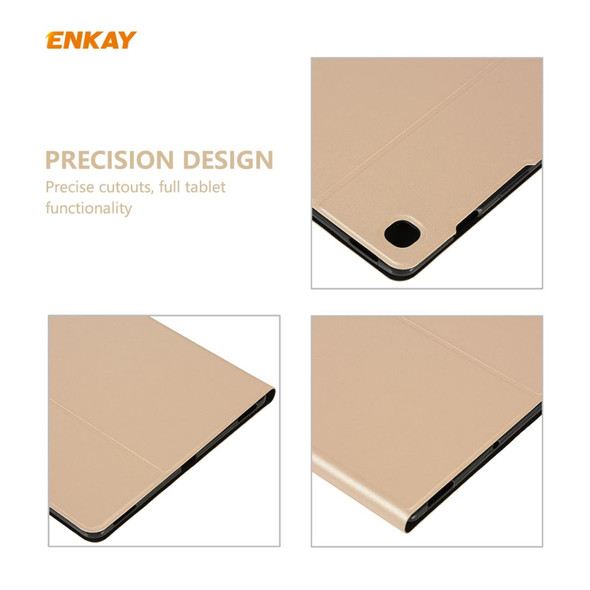 Samsung Galaxy Tab S6 Lite P610 / P615 / Tab S6 Lite 2022 / P613 / P619 ENKAY Elastic Leather Tablet Case with Holder(Golden)