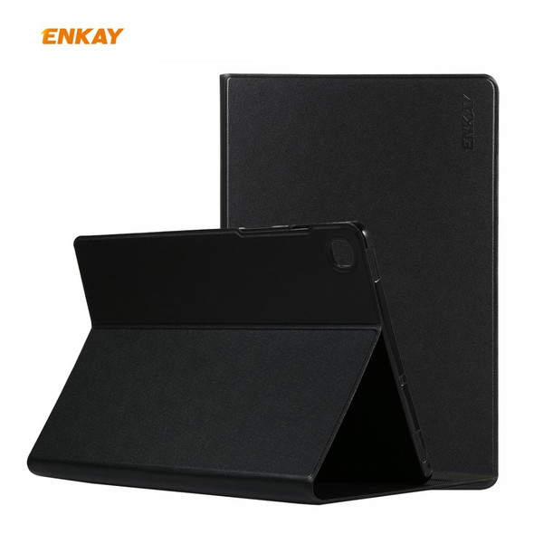 Samsung Galaxy Tab S6 Lite P610 / P615 / Tab S6 Lite 2022 / P613 / P619 ENKAY Elastic Leather Tablet Case with Holder(Black)