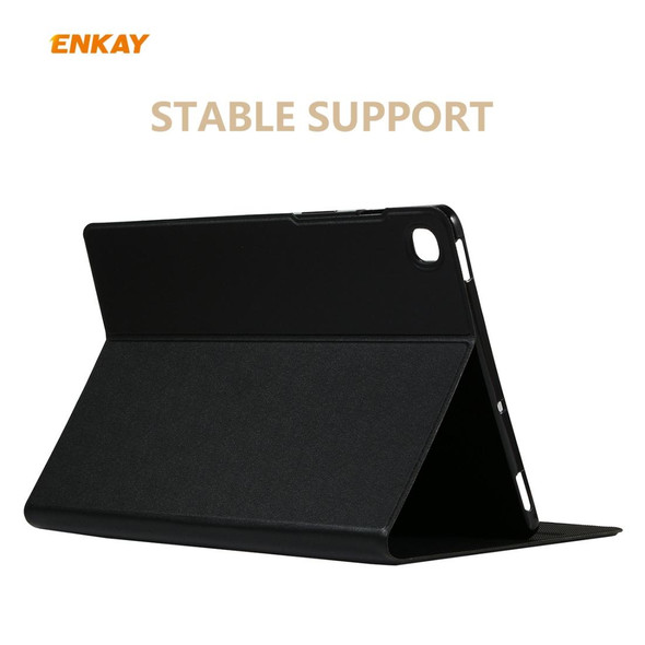 Samsung Galaxy Tab S6 Lite P610 / P615 / Tab S6 Lite 2022 / P613 / P619 ENKAY Elastic Leather Tablet Case with Holder(Black)