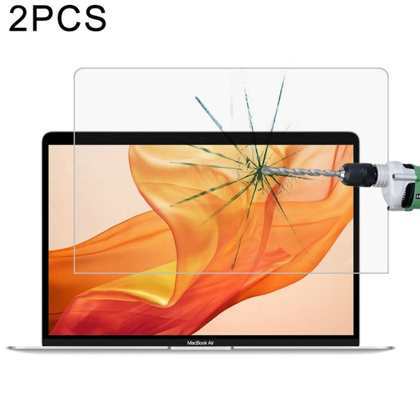 2 PCS 0.26mm 9H Surface Hardness Explosion-proof Tempered Glass Film for MacBook Air 13.3 (2018)